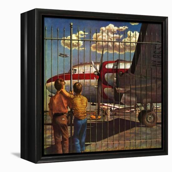 "Boys at Airport," March 30, 1946-John Atherton-Framed Premier Image Canvas