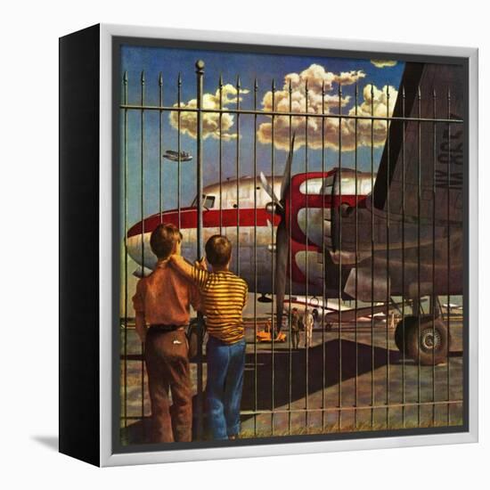 "Boys at Airport," March 30, 1946-John Atherton-Framed Premier Image Canvas