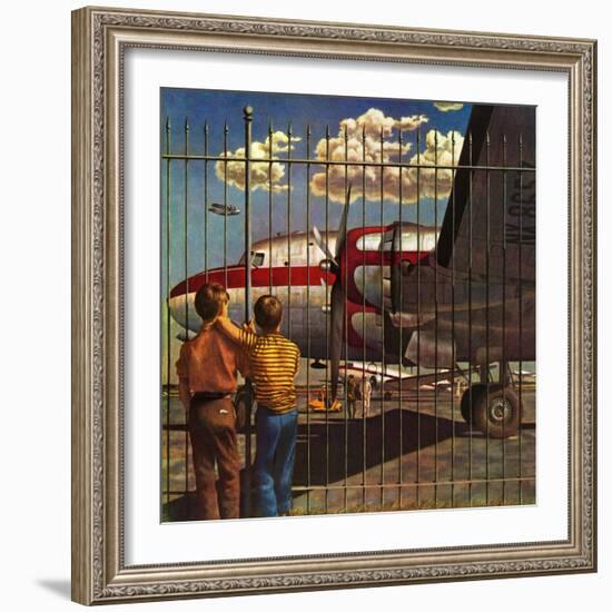 "Boys at Airport," March 30, 1946-John Atherton-Framed Giclee Print