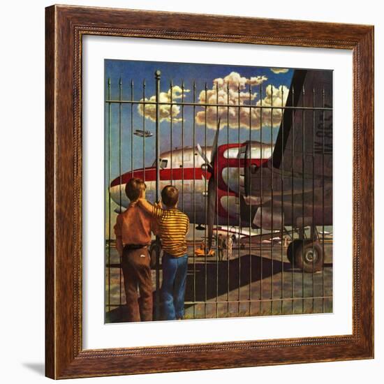 "Boys at Airport," March 30, 1946-John Atherton-Framed Giclee Print