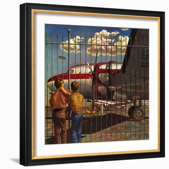 "Boys at Airport," March 30, 1946-John Atherton-Framed Giclee Print
