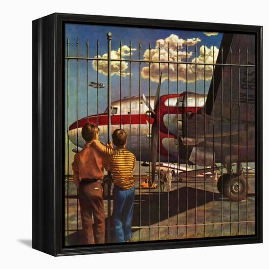 "Boys at Airport," March 30, 1946-John Atherton-Framed Premier Image Canvas