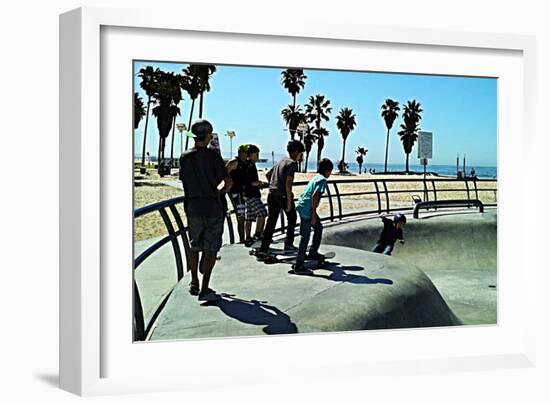 Boys at Skate Park-Steve Ash-Framed Photographic Print