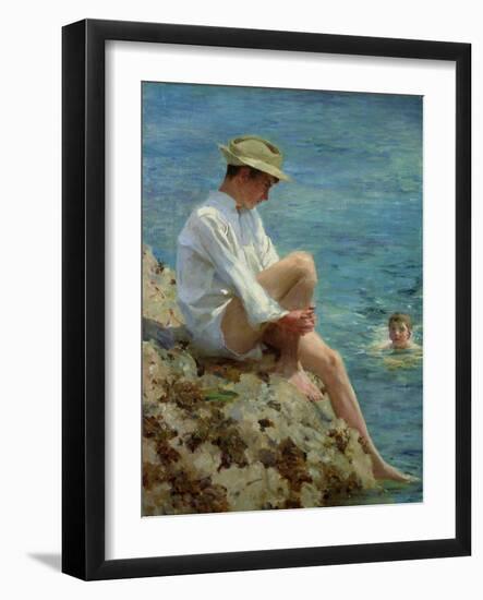 Boys Bathing, 1908-Henry Scott Tuke-Framed Giclee Print