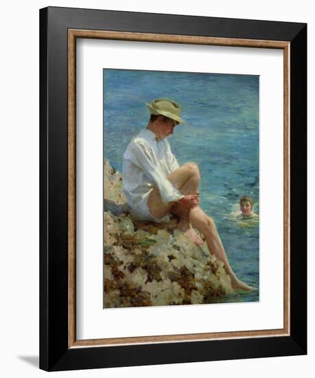 Boys Bathing, 1908-Henry Scott Tuke-Framed Giclee Print