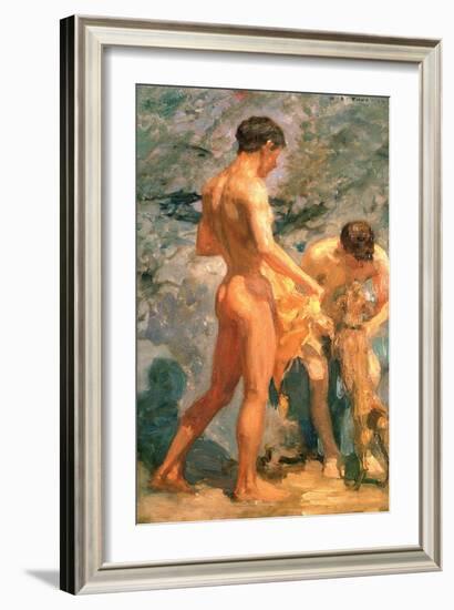 Boys Bathing, 1912-Henry Scott Tuke-Framed Giclee Print