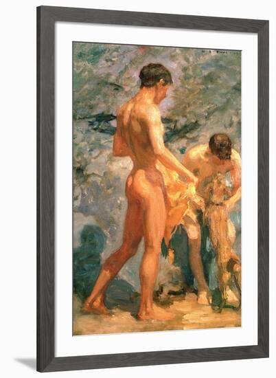 Boys Bathing, 1912-Henry Scott Tuke-Framed Giclee Print