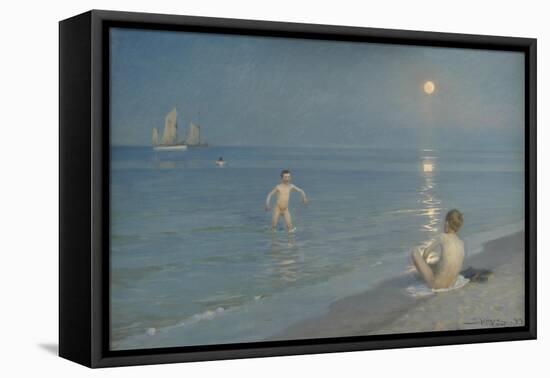 Boys Bathing at Skagen. Summer Evening, 1899-Peder Severin Kroyer-Framed Premier Image Canvas