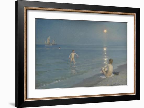 Boys Bathing at Skagen. Summer Evening, 1899-Peder Severin Kroyer-Framed Giclee Print