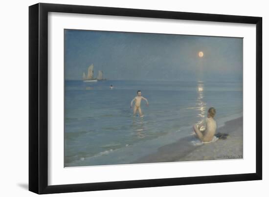 Boys Bathing at Skagen. Summer Evening, 1899-Peder Severin Kroyer-Framed Giclee Print