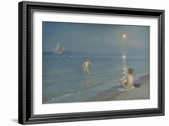 Boys Bathing at Skagen. Summer Evening, 1899-Peder Severin Kroyer-Framed Giclee Print