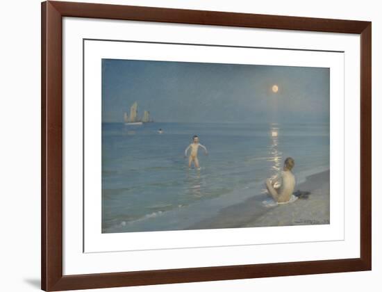 Boys Bathing at Skagen - Summer Evening-Peter Severin Kroyer-Framed Premium Giclee Print