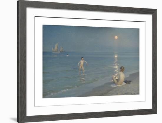 Boys Bathing at Skagen - Summer Evening-Peter Severin Kroyer-Framed Premium Giclee Print