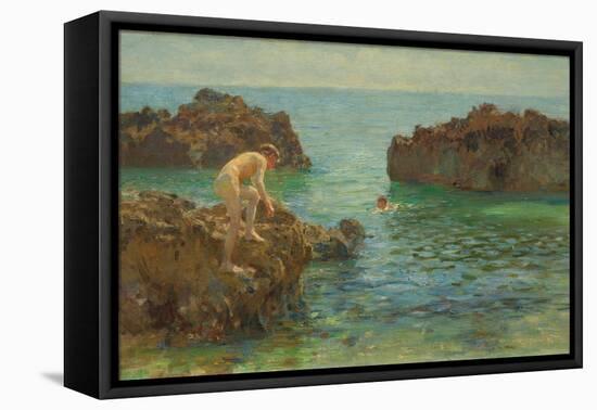 Boys Bathing (Oil on Canvas)-Henry Scott Tuke-Framed Premier Image Canvas