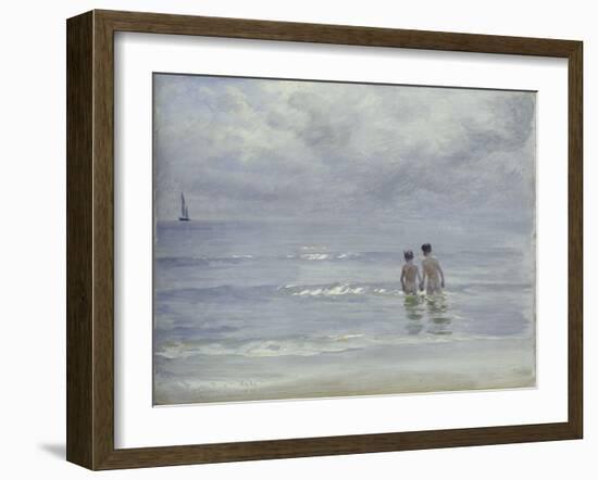 Boys Bathing on the Beach at Skagen, 1899-Peder Severin Kröyer-Framed Giclee Print
