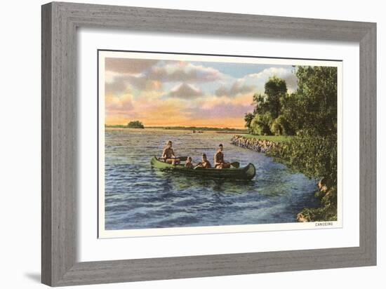 Boys Canoing on the Lake-null-Framed Art Print