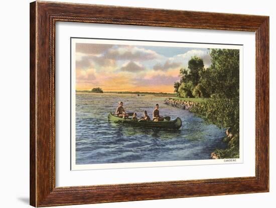 Boys Canoing on the Lake-null-Framed Art Print