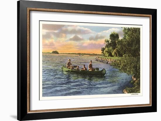 Boys Canoing on the Lake-null-Framed Art Print