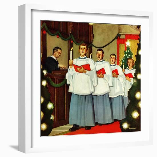 "Boys Christmas Choir", December 26, 1953-Mead Schaeffer-Framed Giclee Print