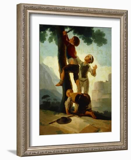 Boys Climbing a Tree Cartoon for a Tapestry at the El Escorial; 1791-92-Suzanne Valadon-Framed Giclee Print