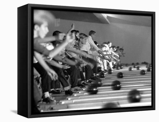 Boys Competing in Junior League Bowling Game-Ralph Crane-Framed Premier Image Canvas