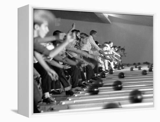 Boys Competing in Junior League Bowling Game-Ralph Crane-Framed Premier Image Canvas