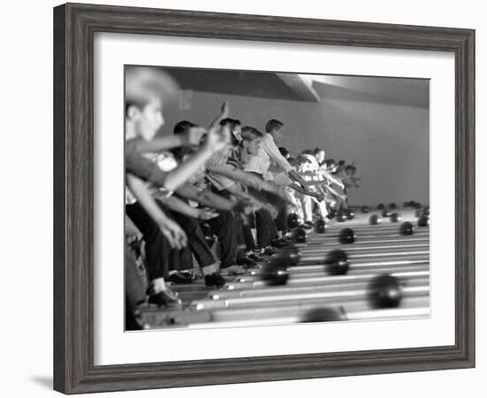 Boys Competing in Junior League Bowling Game-Ralph Crane-Framed Photographic Print