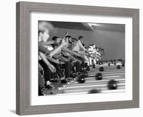 Boys Competing in Junior League Bowling Game-Ralph Crane-Framed Photographic Print