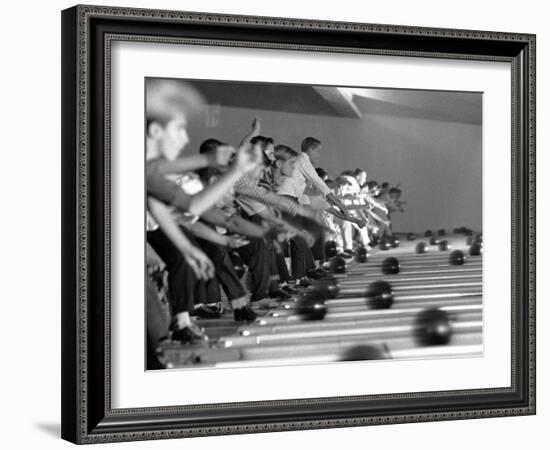 Boys Competing in Junior League Bowling Game-Ralph Crane-Framed Photographic Print