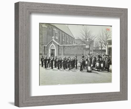 Boys Emigrating to Canada Setting Off from Saint Nicholas Industrial School, Essex, 1908-null-Framed Photographic Print