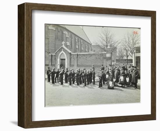 Boys Emigrating to Canada Setting Off from Saint Nicholas Industrial School, Essex, 1908-null-Framed Photographic Print