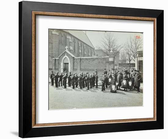 Boys Emigrating to Canada Setting Off from Saint Nicholas Industrial School, Essex, 1908-null-Framed Photographic Print