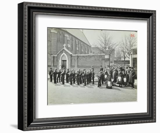 Boys Emigrating to Canada Setting Off from Saint Nicholas Industrial School, Essex, 1908-null-Framed Photographic Print