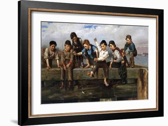 Boys Fishing, 1880-John George Brown-Framed Giclee Print