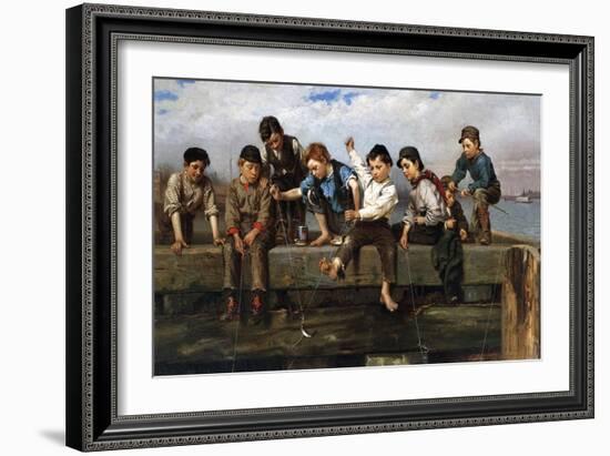 Boys Fishing, 1880-John George Brown-Framed Giclee Print