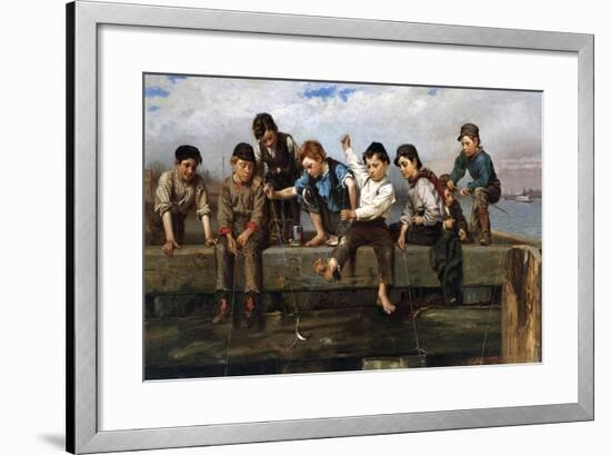 Boys Fishing, 1880-John George Brown-Framed Giclee Print