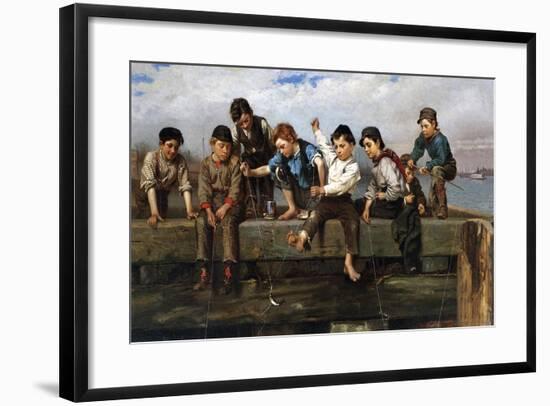 Boys Fishing, 1880-John George Brown-Framed Giclee Print