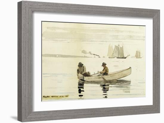 Boys Fishing, Gloucester Harbor, 1880-Winslow Homer-Framed Giclee Print