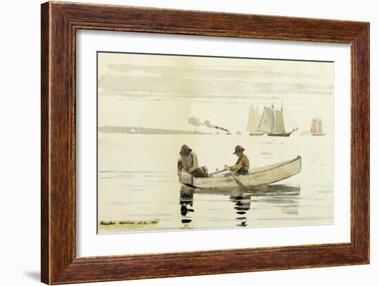 Boys Fishing, Gloucester Harbor, 1880-Winslow Homer-Framed Giclee Print