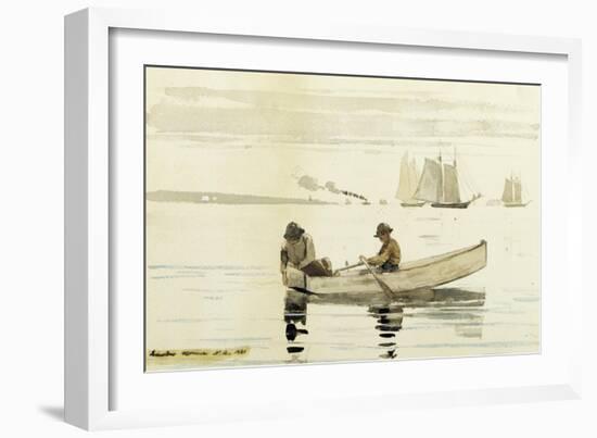 Boys Fishing, Gloucester Harbor, 1880-Winslow Homer-Framed Giclee Print