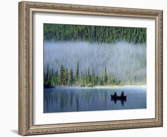 Boys Fishing on Waterfowl Lake, Banff National Park, Alberta, Canada-Janis Miglavs-Framed Photographic Print