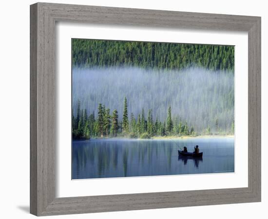 Boys Fishing on Waterfowl Lake, Banff National Park, Alberta, Canada-Janis Miglavs-Framed Photographic Print