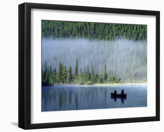 Boys Fishing on Waterfowl Lake, Banff National Park, Alberta, Canada-Janis Miglavs-Framed Photographic Print