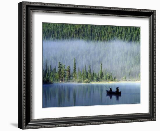 Boys Fishing on Waterfowl Lake, Banff National Park, Alberta, Canada-Janis Miglavs-Framed Photographic Print