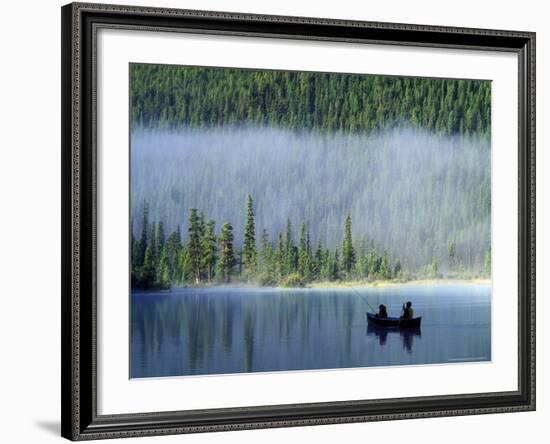 Boys Fishing on Waterfowl Lake, Banff National Park, Alberta, Canada-Janis Miglavs-Framed Photographic Print