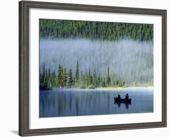 Boys Fishing on Waterfowl Lake, Banff National Park, Alberta, Canada-Janis Miglavs-Framed Photographic Print