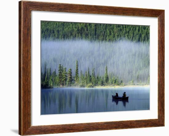 Boys Fishing on Waterfowl Lake, Banff National Park, Alberta, Canada-Janis Miglavs-Framed Photographic Print