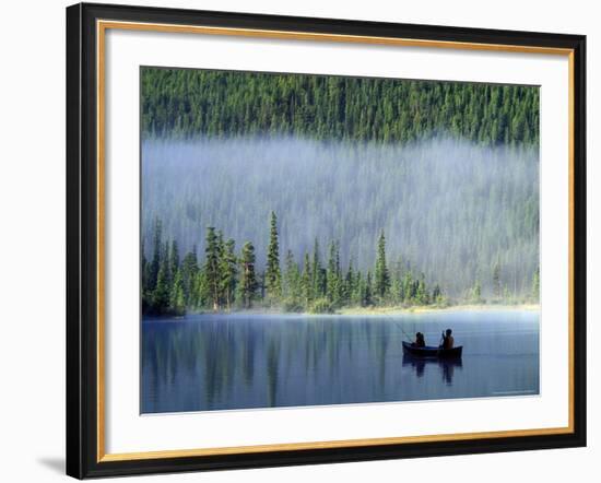 Boys Fishing on Waterfowl Lake, Banff National Park, Alberta, Canada-Janis Miglavs-Framed Photographic Print