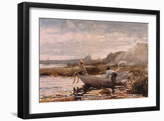 Boys in a Dory, 1880 (W/C & Graphite on Wove Paper)-Winslow Homer-Framed Giclee Print