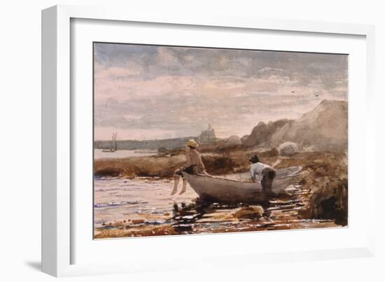 Boys in a Dory, 1880 (W/C & Graphite on Wove Paper)-Winslow Homer-Framed Giclee Print